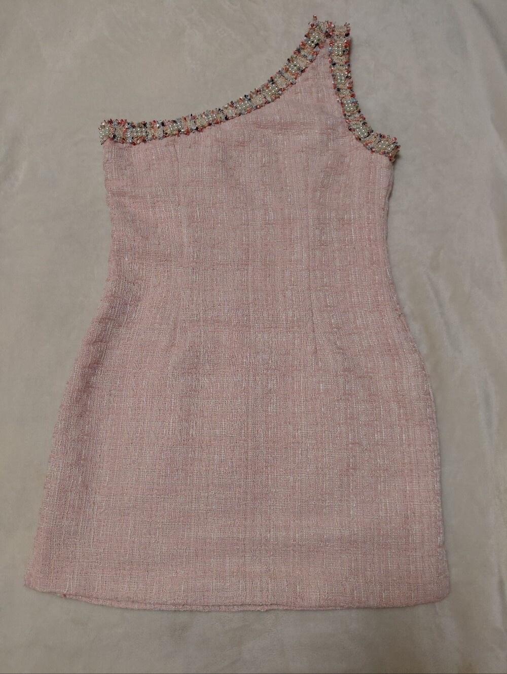 Sister Titi Pink  Mini Dress Beaded Rhinestone Trim Size S - Picture 2 of 3